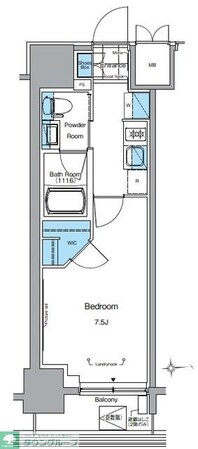 ルフォンプログレ田原町の物件間取画像